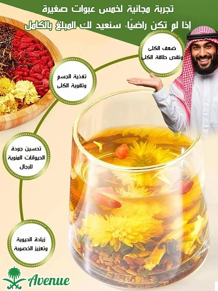 شاي إسلامي للرجال بثمانية أنواع من النباتات شاي إسلامي للرجال بثمانية أنواع من النباتات