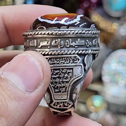 خاتم مصنوع يدويًا من الفضة الإسترلينية عيار 925 على شكل تمثال مسجد فيروزي خاتم مصنوع يدويًا من الفضة الإسترلينية عيار 925 على شكل تمثال مسجد فيروزي