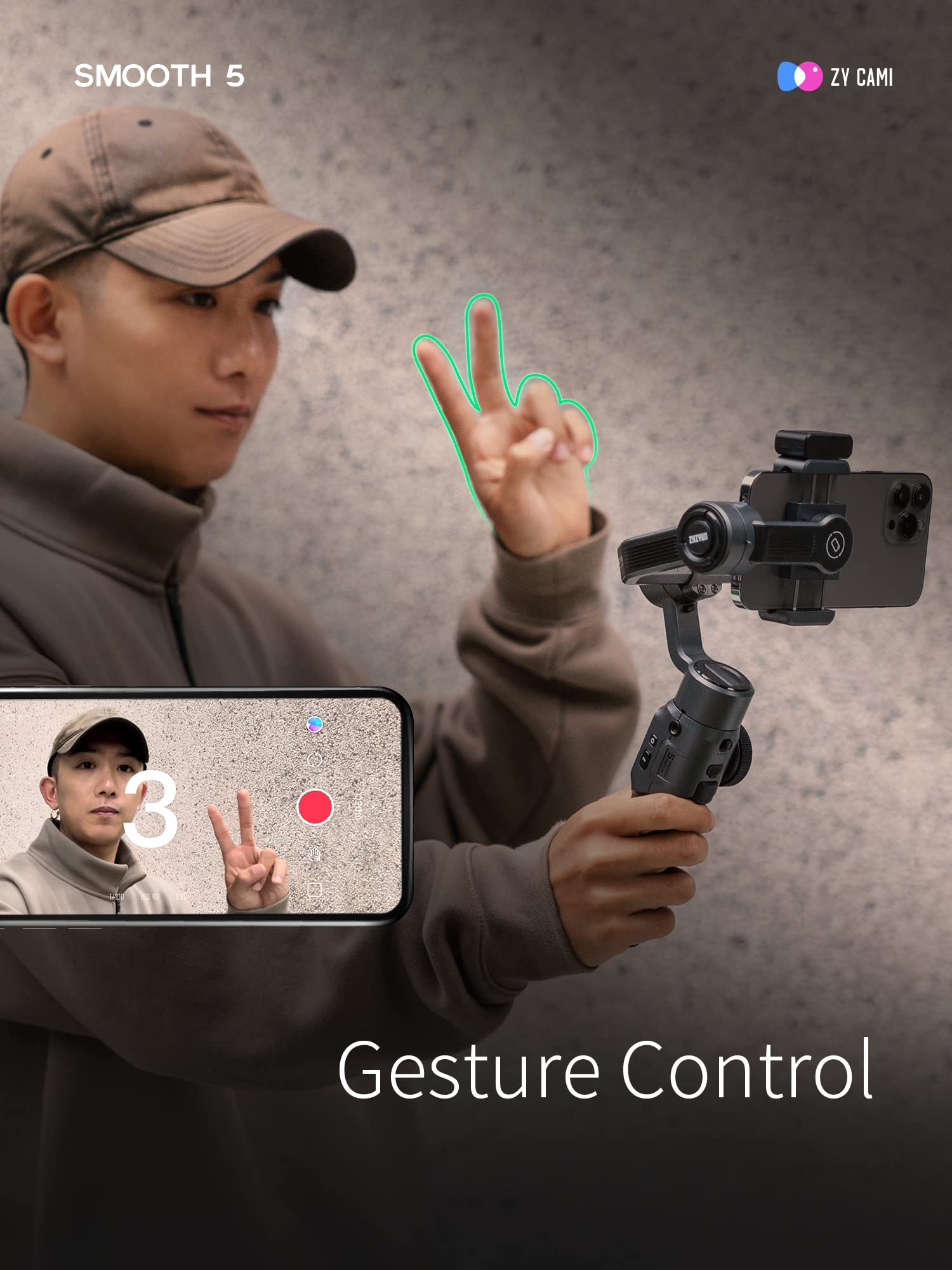 مثبت Zhiyun Smooth 5S AI Pro Gimbal، مثبت ثلاثي المحاور للهواتف الذكية مع متتبع AI، ضوء تعبئة مغناطيسي/مدمج، حقيبة تخزين، مثبت iPhone مثبت Zhiyun Smooth 5S AI Pro Gimbal، مثبت ثلاثي المحاور للهواتف الذكية مع متتبع AI، ضوء تعبئة مغناطيسي/مدمج، حقيبة تخزين، مثبت iPhone