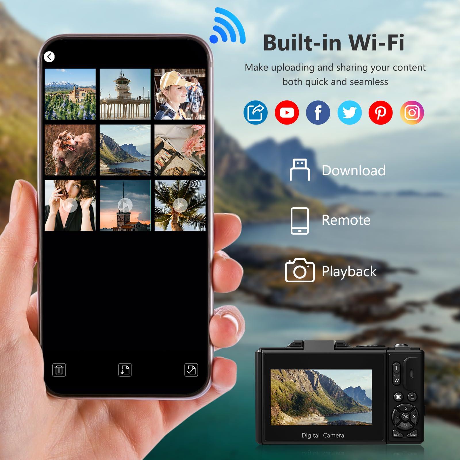 كاميرا رقمية 4K للتصوير الفوتوغرافي كاميرا رقمية 4K للتصوير الفوتوغرافي