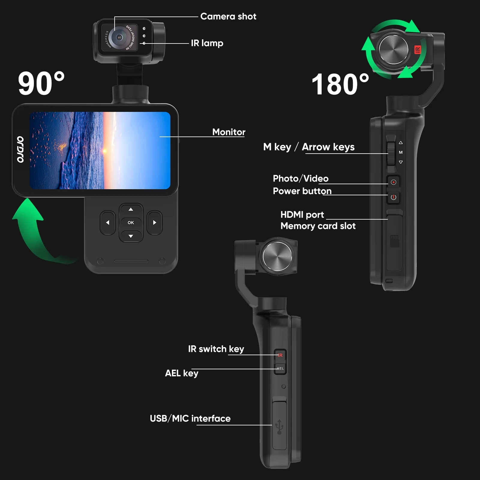 ORDRO M5 Video Camera Vlogging Camcorder 5K 3-Axis Stabilization Handheld Camera for Photography ORDRO M5 Video Camera Vlogging Camcorder 5K 3-Axis Stabilization Handheld Camera for Photography